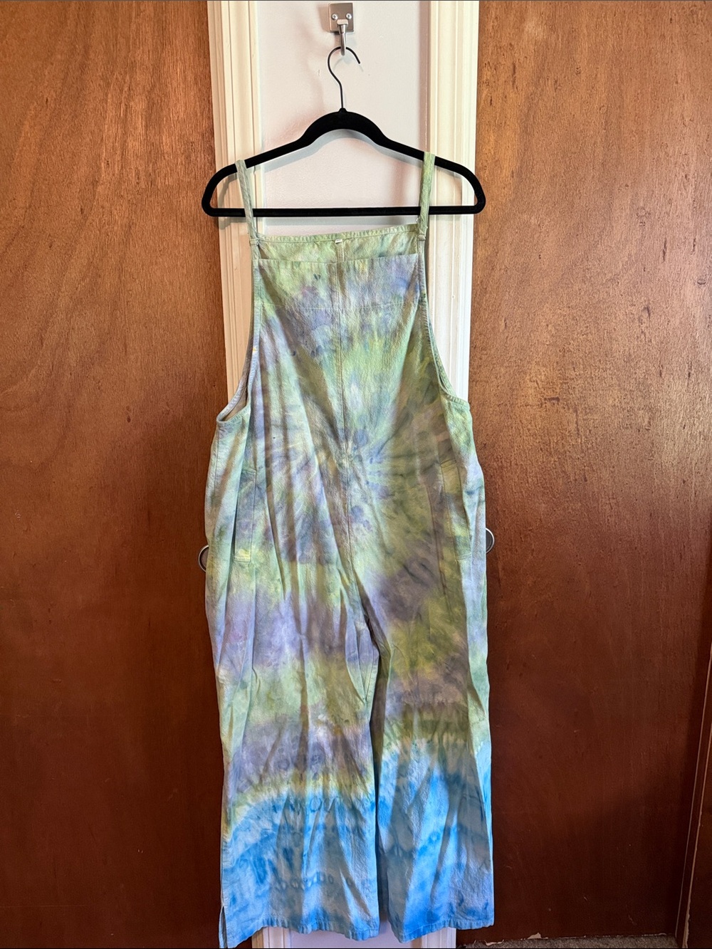 Tie-Dye Loose Jumpsuit in Blue, Green & Purple